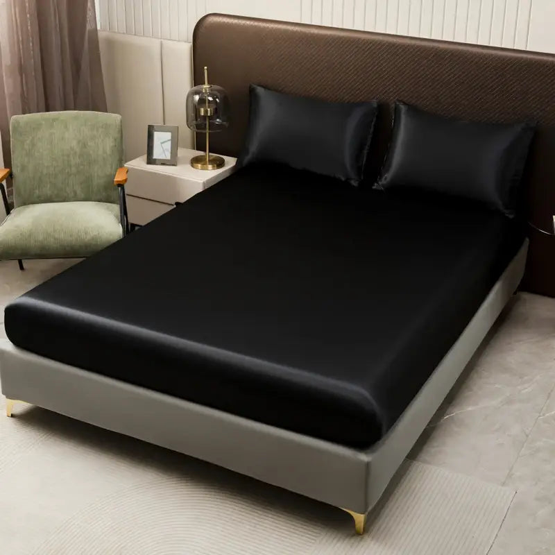 Opulent Solid Color Satin Bedding Set