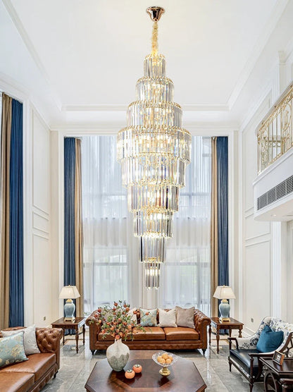 DecorBites™ Crystal Pendant Chandelier for Hotel Lobby - Luxury Hollow Design - Nordic Villa Style