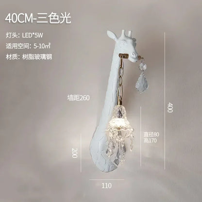 مصباح حائط DecorBites™ Giraffe Love: إضاءة بجانب السرير بأجواء حيوانات من الراتنج لديكور غرفة لطيف