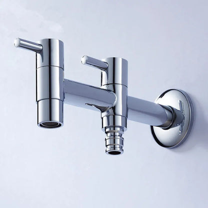 DecorBites™ Brass Double Handle Garden Faucet Bibcock - Multipurpose Toilet & Washing Machine Tap