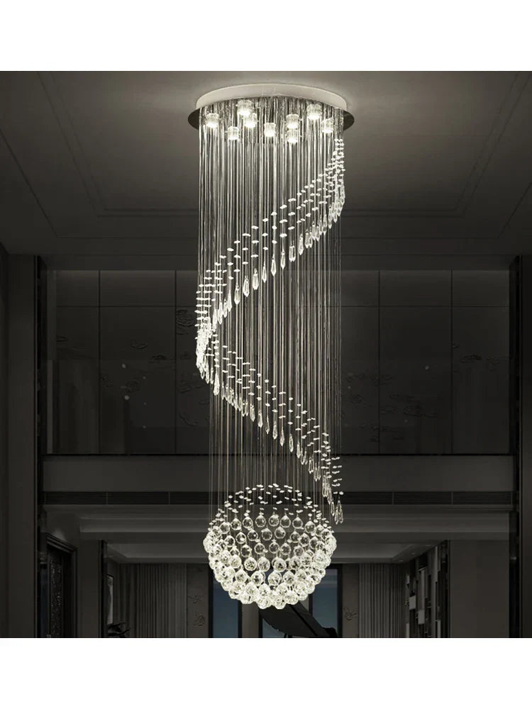 DecorBites™ Crystal Chain Pendant Light Chandelier for Living Room and Staircase