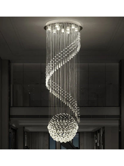 DecorBites™ Crystal Chain Pendant Light Chandelier for Living Room and Staircase