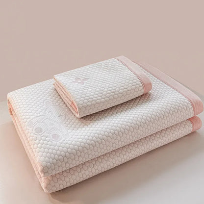 DecorBites™ Ice Bean Cooling Feel Mat Set - Jacquard Cushion, Washable, Breathable Mattress