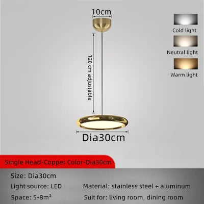 DecorBites™ Circular Dining Pendant Chandelier LED Light for Kitchen, Living Room & Bedroom