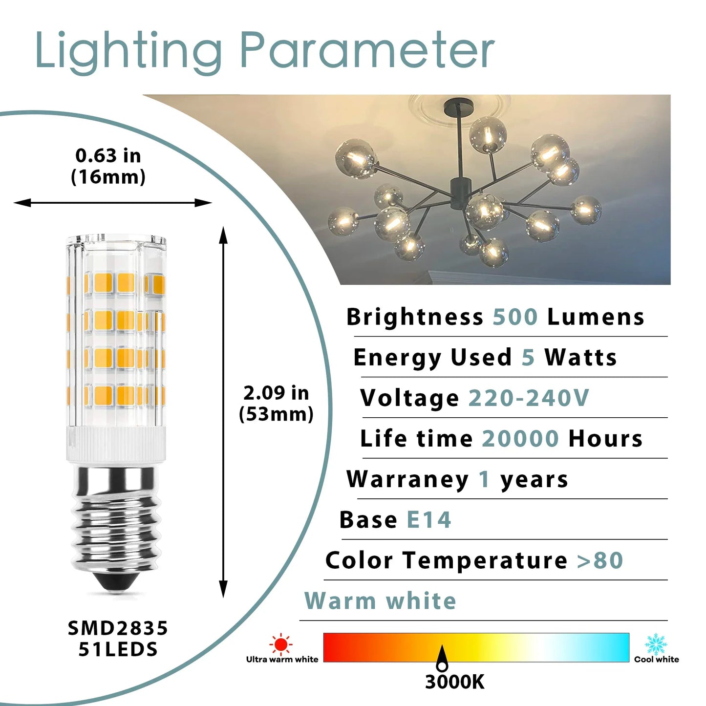 Bombilla LED tipo mazorca DecorBites™ G9 de 3W y 5W, 220V, 3000K y 6000K, de gel de sílice SMD2835, para lámpara de araña