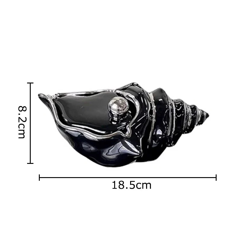DecorBites™ Conch Ashtray: Silver Plated Desk Decoration & Windproof Ceramic Smoking Accessory