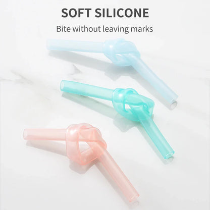 مجموعة من 6 ماصات سيليكون قابلة لإعادة الاستخدام من DecorBites™ مع فرشاة تنظيف - إكسسوارات حفلات صديقة للبيئة