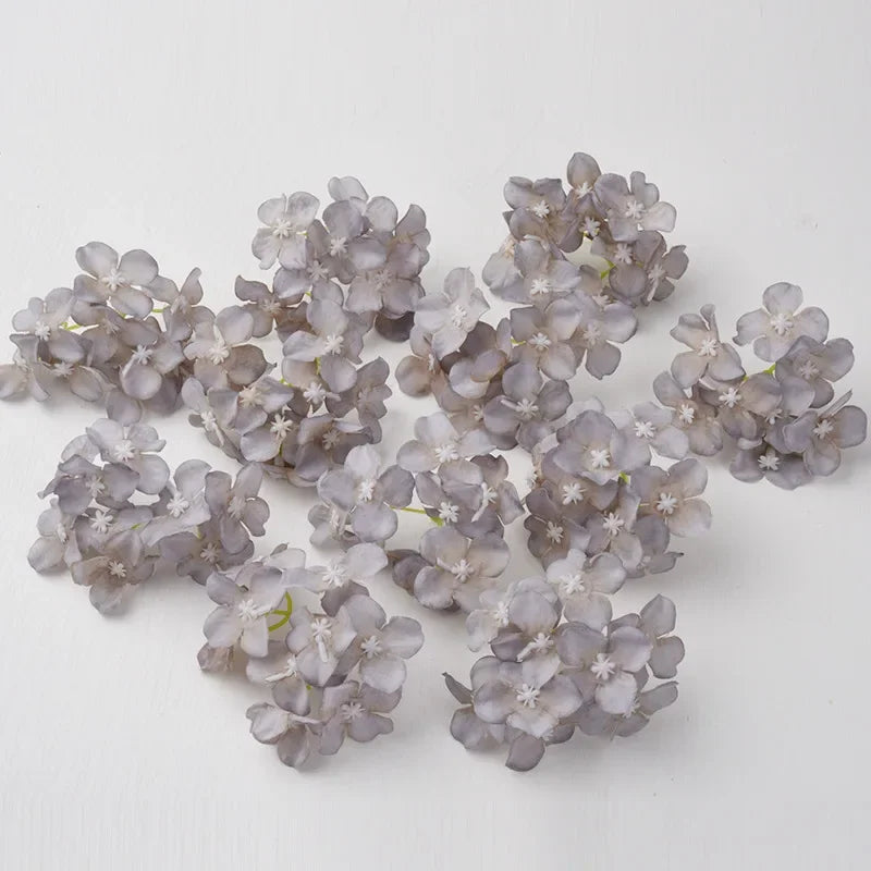 DecorBites™ Hydrangea Flowers: 30Pcs 8cm Fake Flowers for Home Decor, Wedding, DIY Wreaths