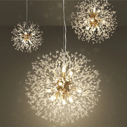 Modern Sky Star Fireball Crystal Pendant LED Lighting Dandelion Restaurant, Living Room Pendant, Bar Art Danish Luminaire