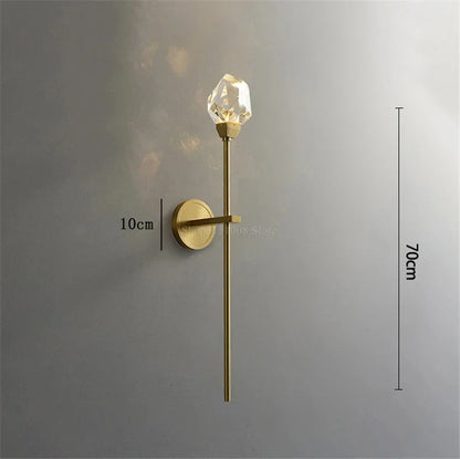 DecorBites™ Crystal Wall Lamp: Modern Light Luxury LED Fixture for Bedroom, Living Room & TV Background