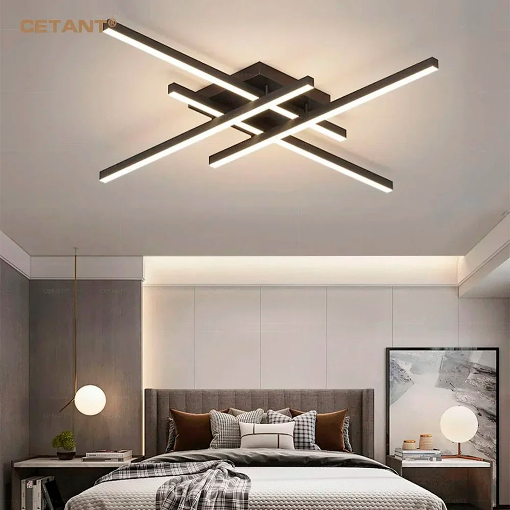 LED Ceiling Light Modern Home Decor led Lamps For Living Room Restaurant Bedroom Hotel Lobby Indoor Black/White Decor Fixtures