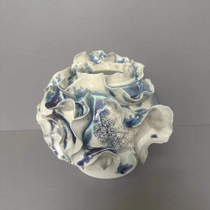 مزهرية ديكوربايتس™ المصنوعة يدويًا من البورسلين بتصميم قابل للطي - ديكور منزلي وتنسيق زهور