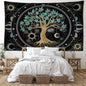 Decobites Green Life Tree Tapestry Wall Hanging for Hippie Aesthetics Room Decor