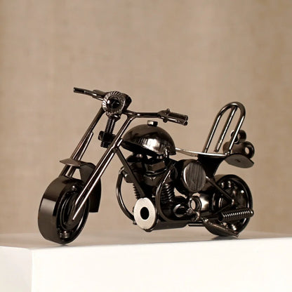 DecorBites™ Figura de metal de motocicleta retro de 14 cm para decoración del hogar y juguete