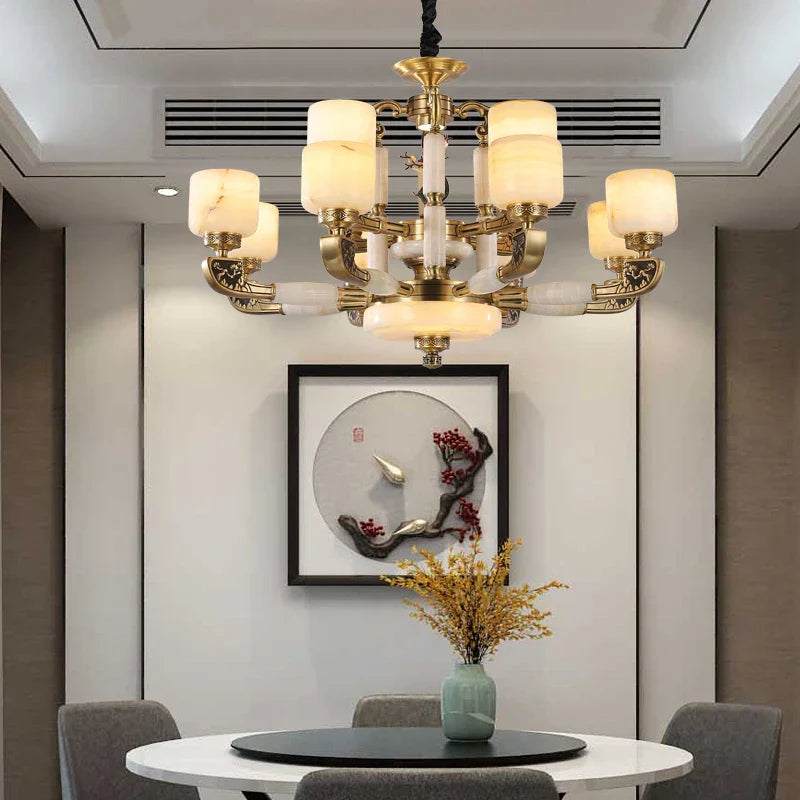 DecorBites™ Chinese Jade Chandelier: Modern Living Room & Restaurant Décor