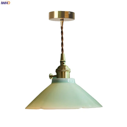 DecorBites™ Cyan Ceramic LED Pendant Light for Loft Cafe Bar Decor