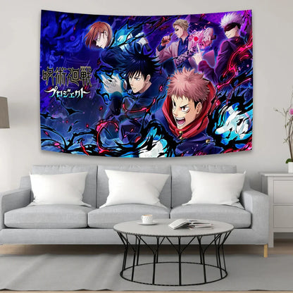DecorBites™ Jujutsu Kaisen Anime Tapestry - 90x150cm Aesthetic Room Decor & Wall Art