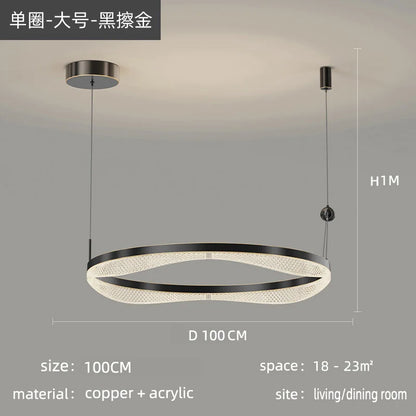 DecorBites™ LED Ring Pendant Chandelier for Living Room Bedroom and Dining Room