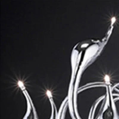 DecorBites™ Iron Swan Pendant Lamp | Nordic LED Chandelier for Home Decor