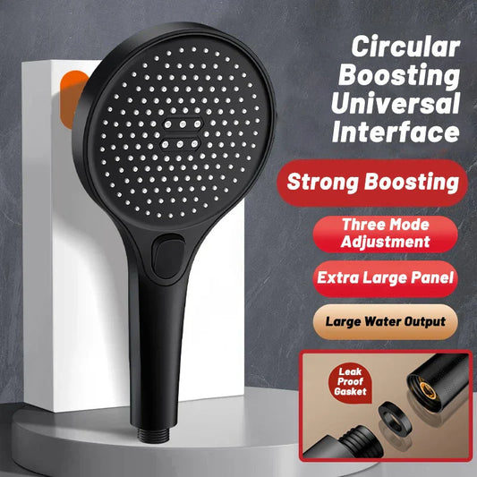 DecorBites™ Circular High Pressure Shower Head, Three Modes, Adjustable Water Outlet
