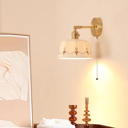 DecorBites™ LED Ceramic Wall Lamp - Pull Chain Switch, Rotating Up Down Light