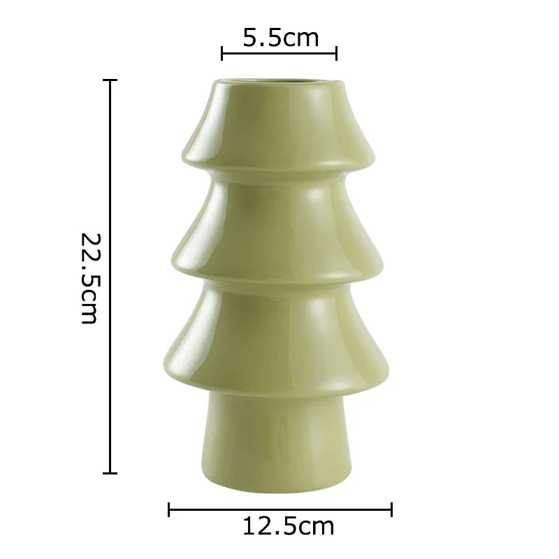 DecorBites™ Christmas Tree Ceramic Vase Xmas Decor Table Flowers Room Decor
