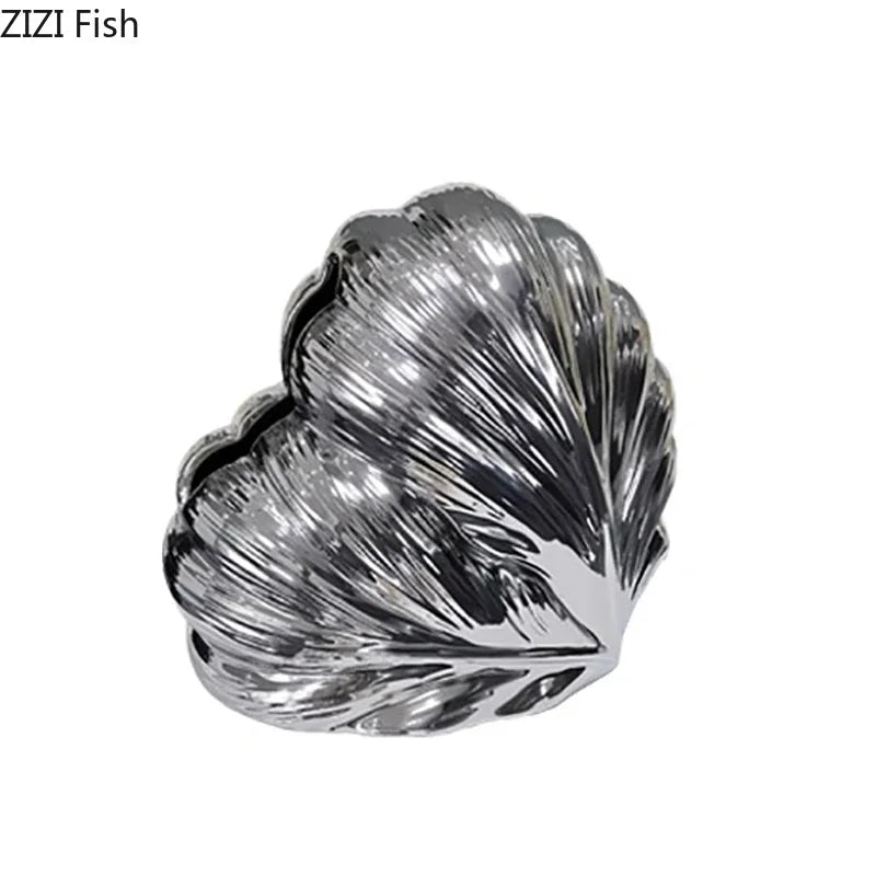 DecorBites™ Heart Feather Ceramic Tissue Box Desk Decoration Bedside Paper Towel Case