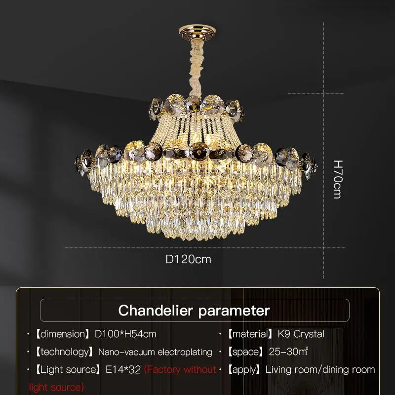 DecorBites™ Crystal Light Luxury Chandelier for Living Room Dining Bedroom