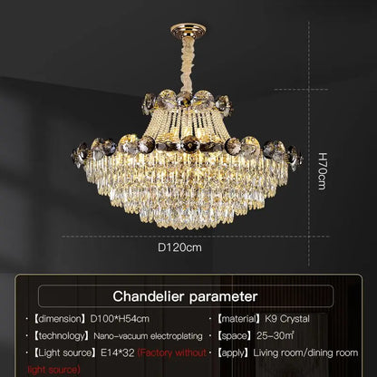 DecorBites™ Crystal Light Luxury Chandelier for Living Room Dining Bedroom