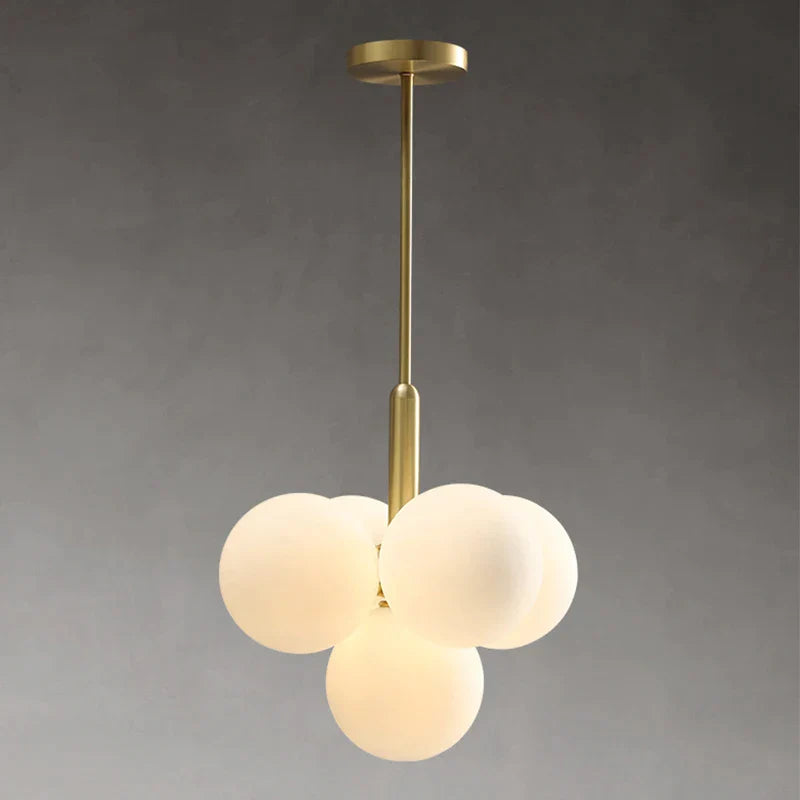 DecorBites™ Glass Balls Chandelier: Modern Gold Pendant Lighting for Living Room & Dining Area