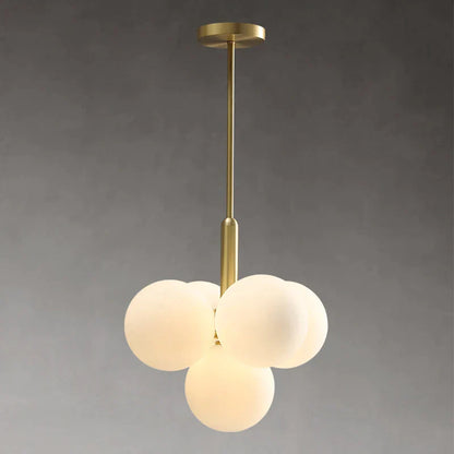 DecorBites™ Glass Balls Chandelier: Modern Gold Pendant Lighting for Living Room & Dining Area