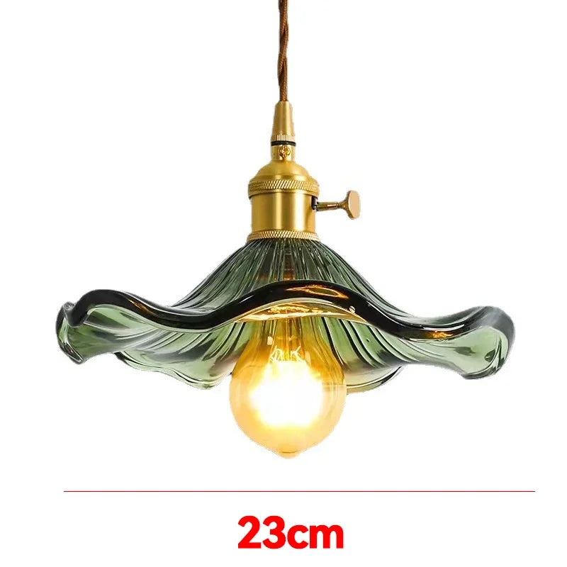 Nordic Colorful Glass Pendant Light With Polished Copper