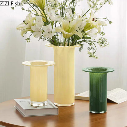 DecorBites™ Jade Trumpet Glass Vase Hydroponics Flower Pot Desk Decoration