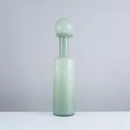 DecorBites™ Grey Round Glass Vase Hammer Lid Terrarium Home Decoration