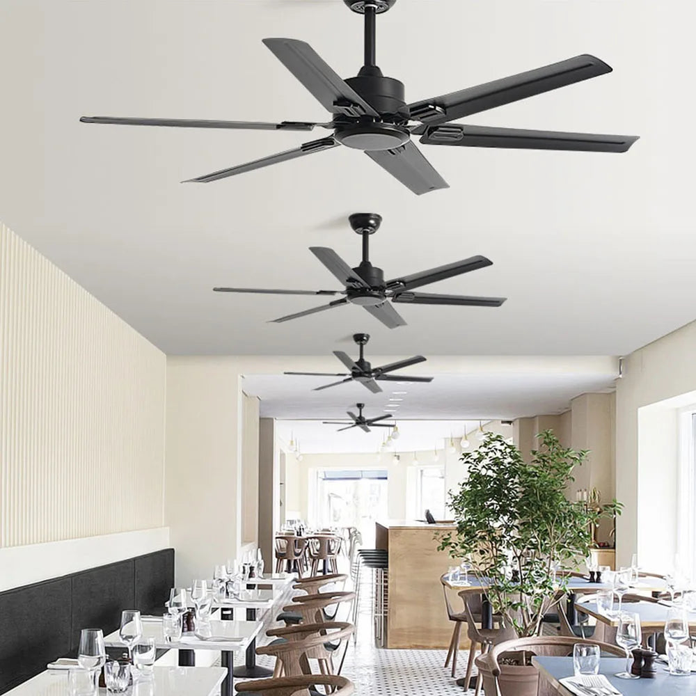 Decorbites™ Ventilador de Techo Grande de Acero Inoxidable con 6 Aspas para Sala de Estar, Dormitorio, Oficina