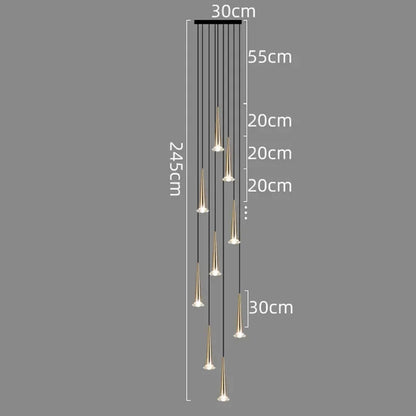 DecorBites™ Crystal LED Chandelier: Luxury Pendant Light, Staircase Suspension Luminaire, Indoor Hanging Lamps