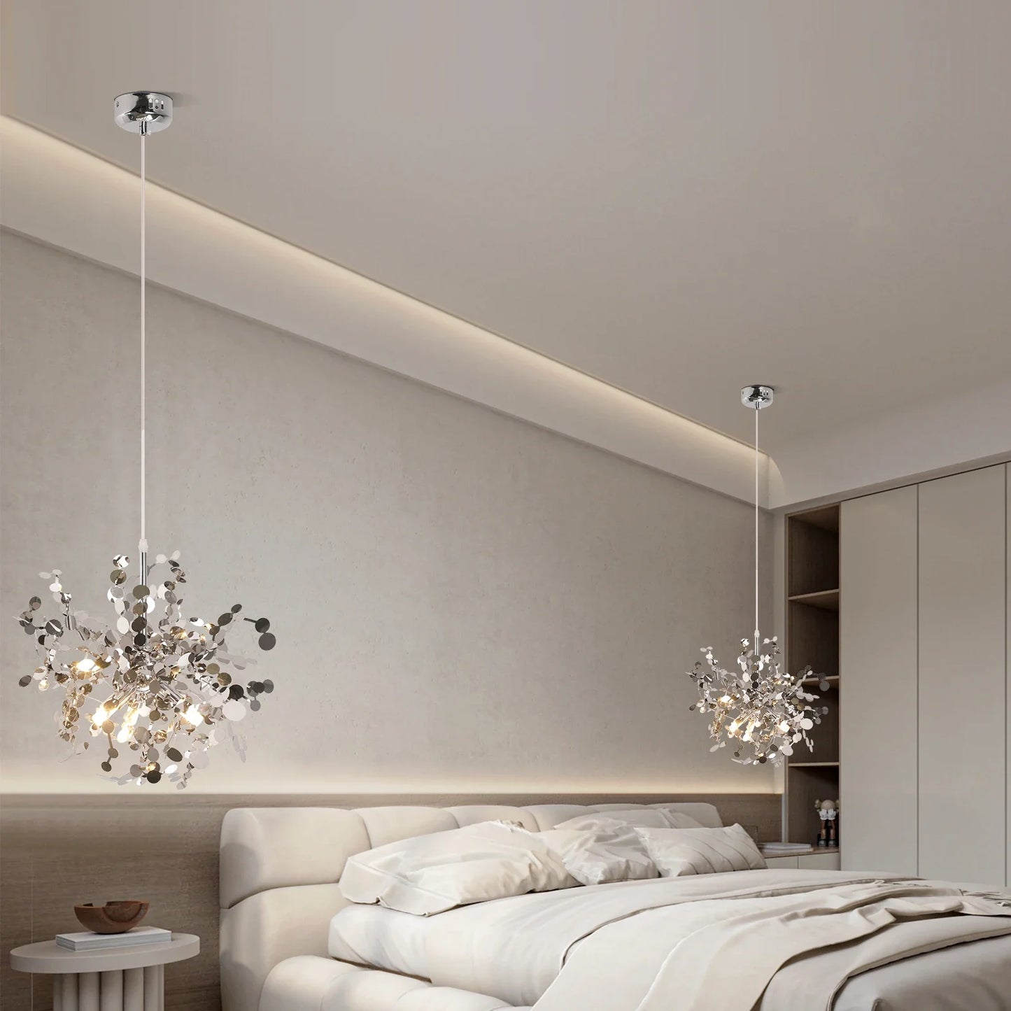 Nordic Stainless Steel 3-Light Pendant Lamp, Gold/Silver