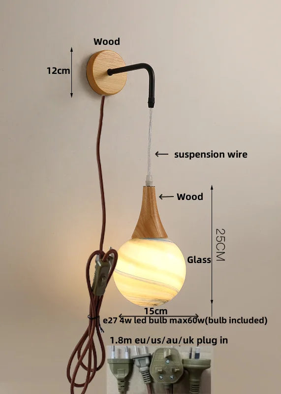 DecorBites™ Cube LED Wall Lights | Modern Nordic Wood Design for Home Decor