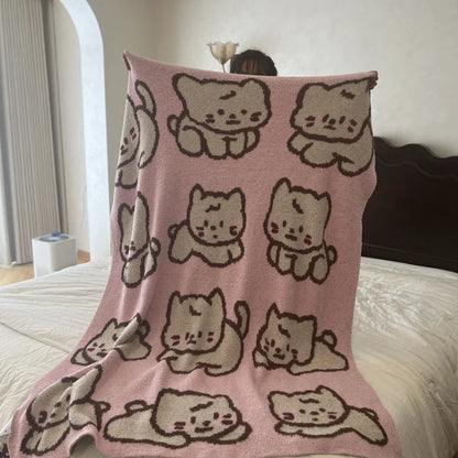 DecorBites™ Cute Cartoon Half Flannel Blanket