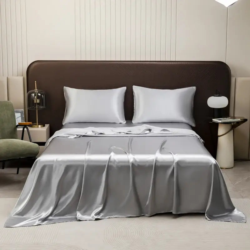 Opulent Solid Color Satin Bedding Set