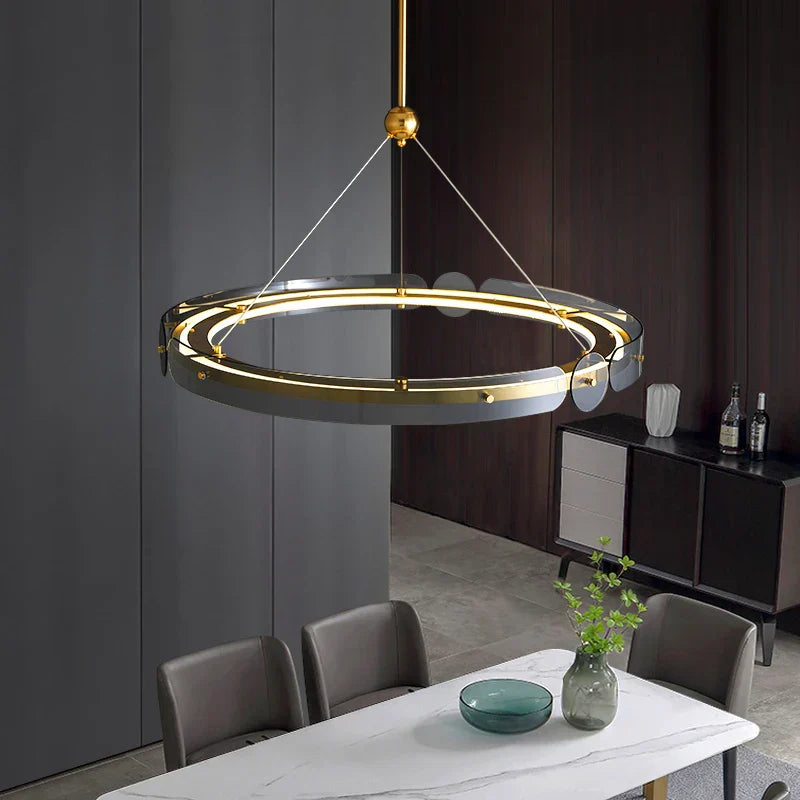 DecorBites™ Circular Ring LED Chandelier: Modern Lighting for Living, Bedroom, Dining Room