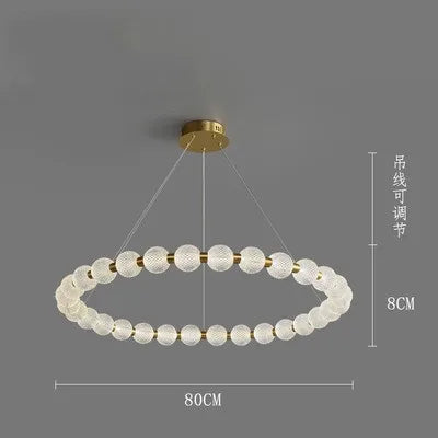 DecorBites™ Elegant Pearl Necklace LED Ceiling Chandelier for Living Room and Bedroom