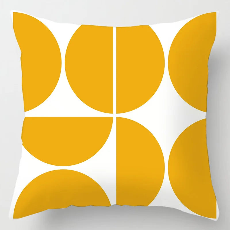 Funda de cojín DecorBites™ con estampado de hojas geométricas para decoración y confort del hogar