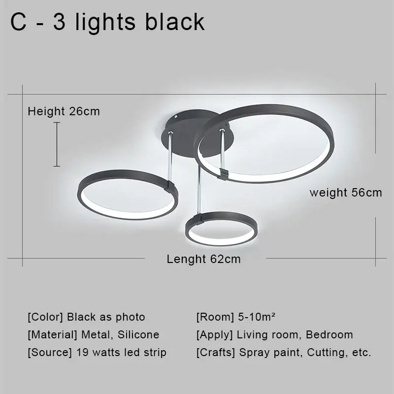 Decorbites™ LED-Deckenleuchter mit Fernbedienung für Wohnzimmer, Schlafzimmer, Küche, Lampe weiß