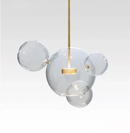 DecorBites™ Glass Chandelier: Nordic-Italian LED Pendant Light for Living & Dining Room
