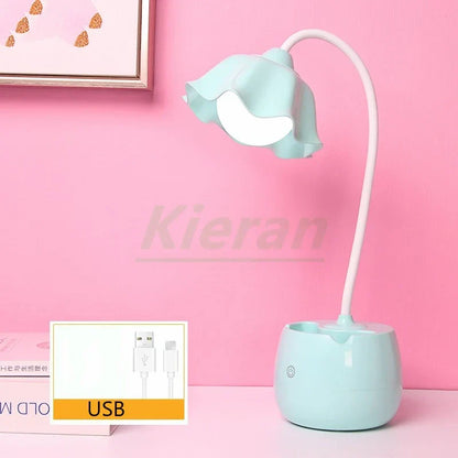 Lámpara de pie Lotus de DecorBites™: Lámpara de escritorio LED moderna para dormitorio, estudio o sala de estar