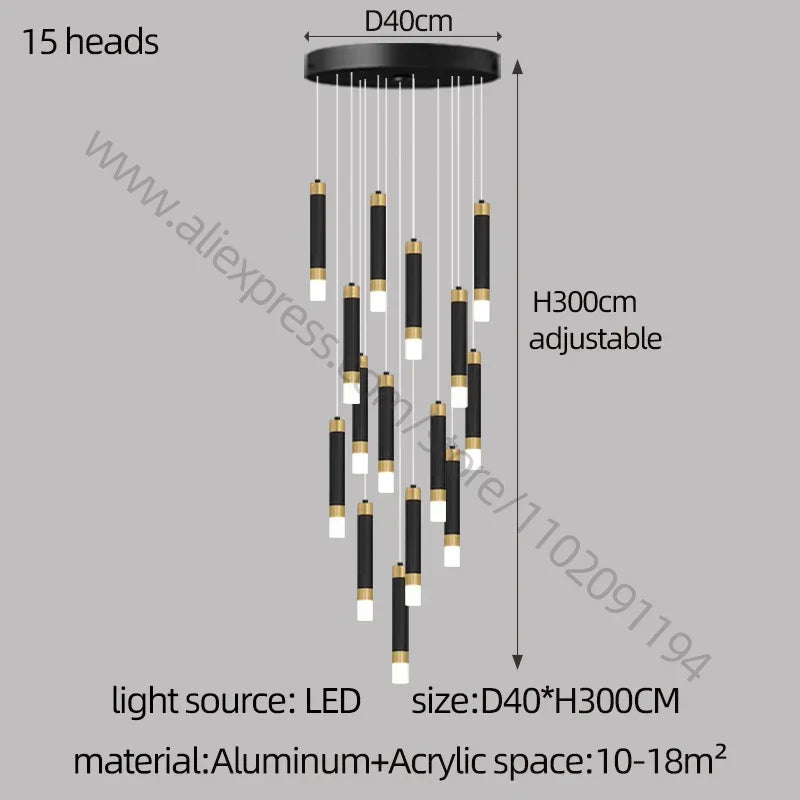 DecorBites™ LED Chandelier: Modern Nordic Acrylic Luxury Lighting for Home Decor