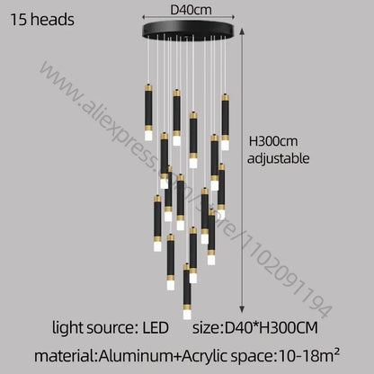 DecorBites™ LED Chandelier: Modern Nordic Acrylic Luxury Lighting for Home Decor