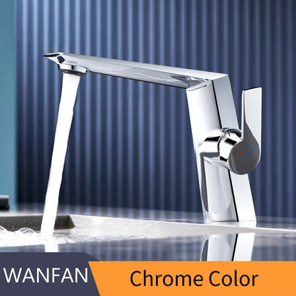 DecorBites™ Gold Basin Faucet Single Handle Bathroom Sink Mixer Tap Brushed Gold