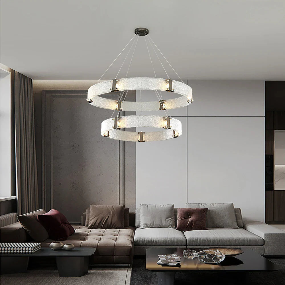 DecorBites™ Gold LED Chandelier for Luxe Living Room Lighting